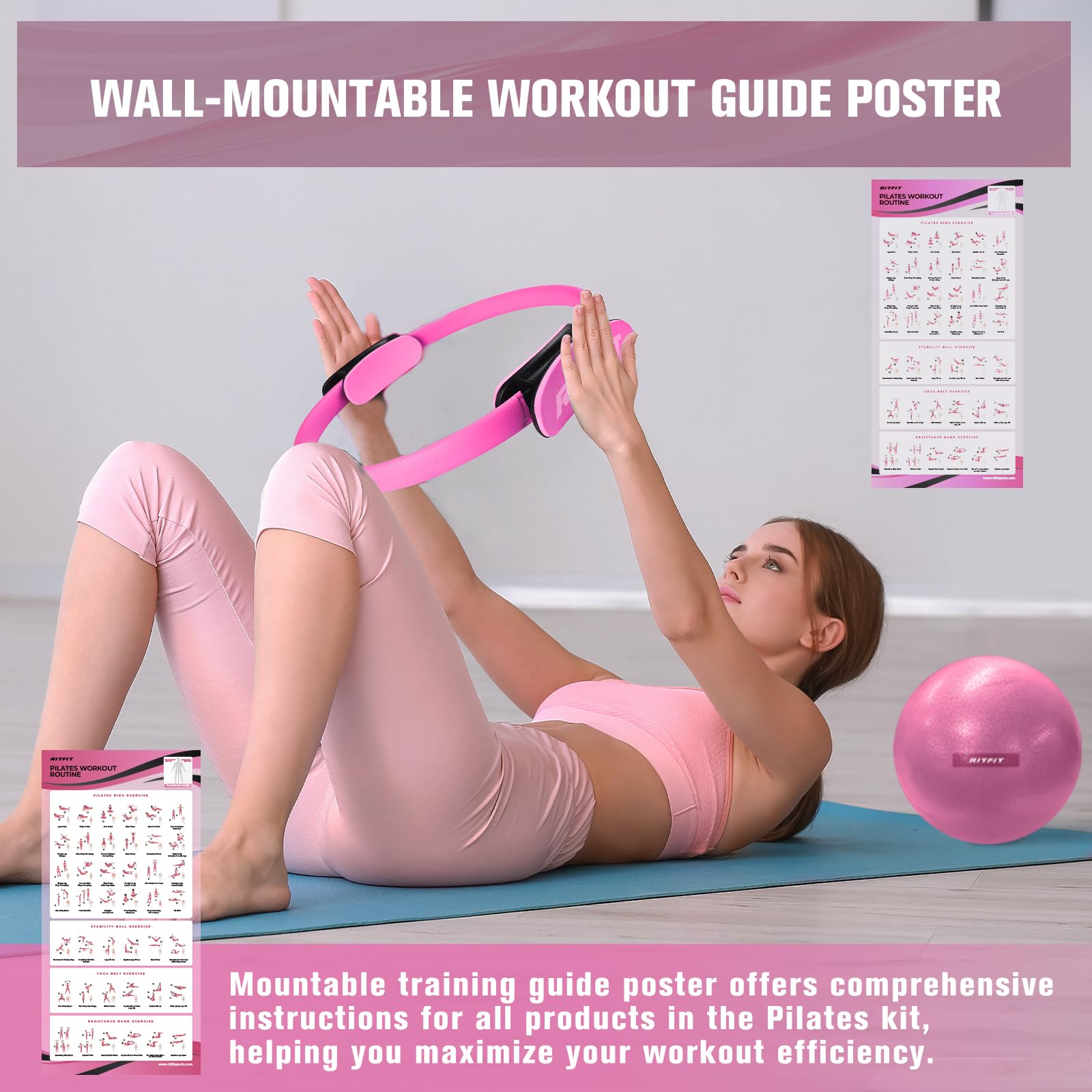 RitFit workout poster on wall illustrating clear exercise steps