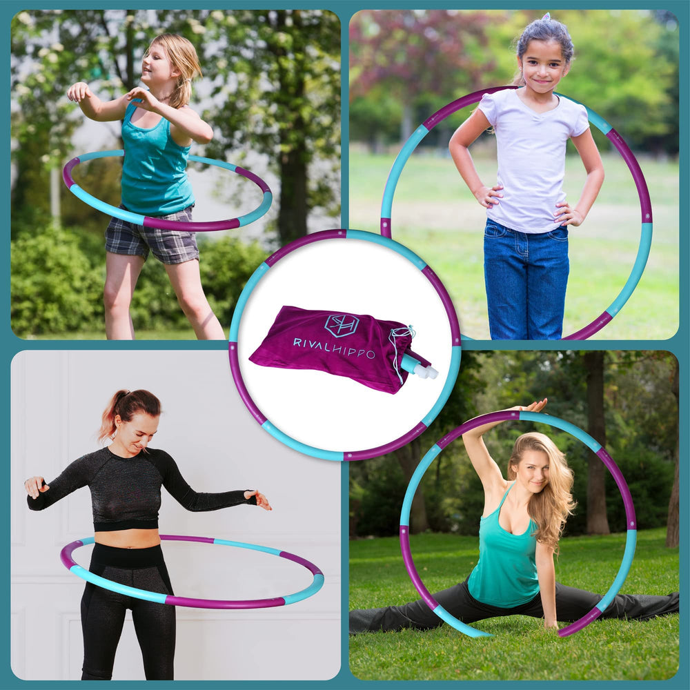 RivalHippo hoop on gym floor with mat showing durable build and exercise versatility