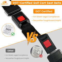 RIZINKART belt installed on EZGO cart showing tidy secure fit