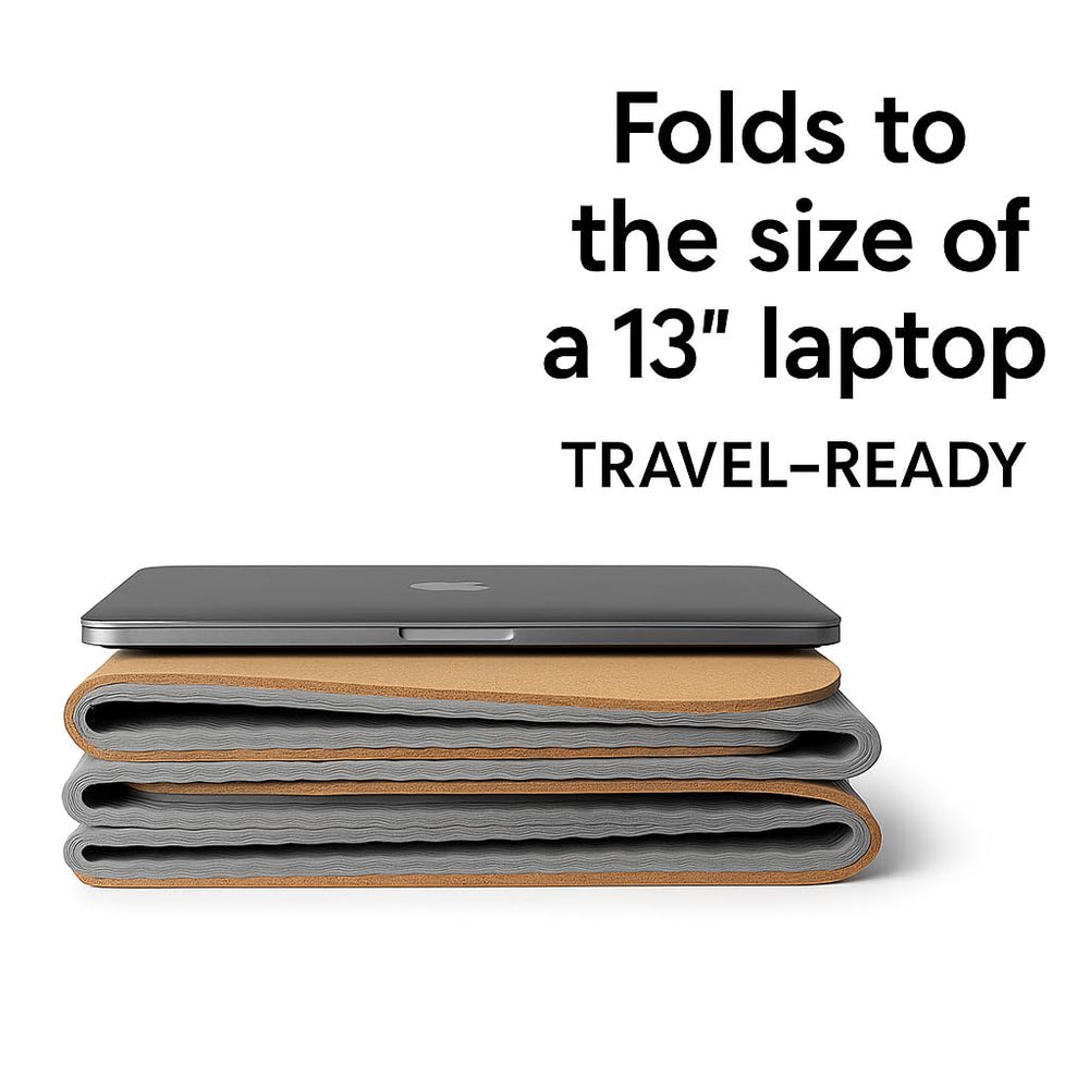Roam & Wrap folded mat inside backpack for easy transport