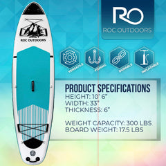 Roc inflated side view showing size and 350lb capacity confidence