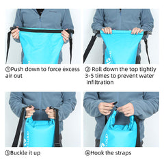 ROCK CLOUD dry bag in kayak protecting gear from splashes and rain