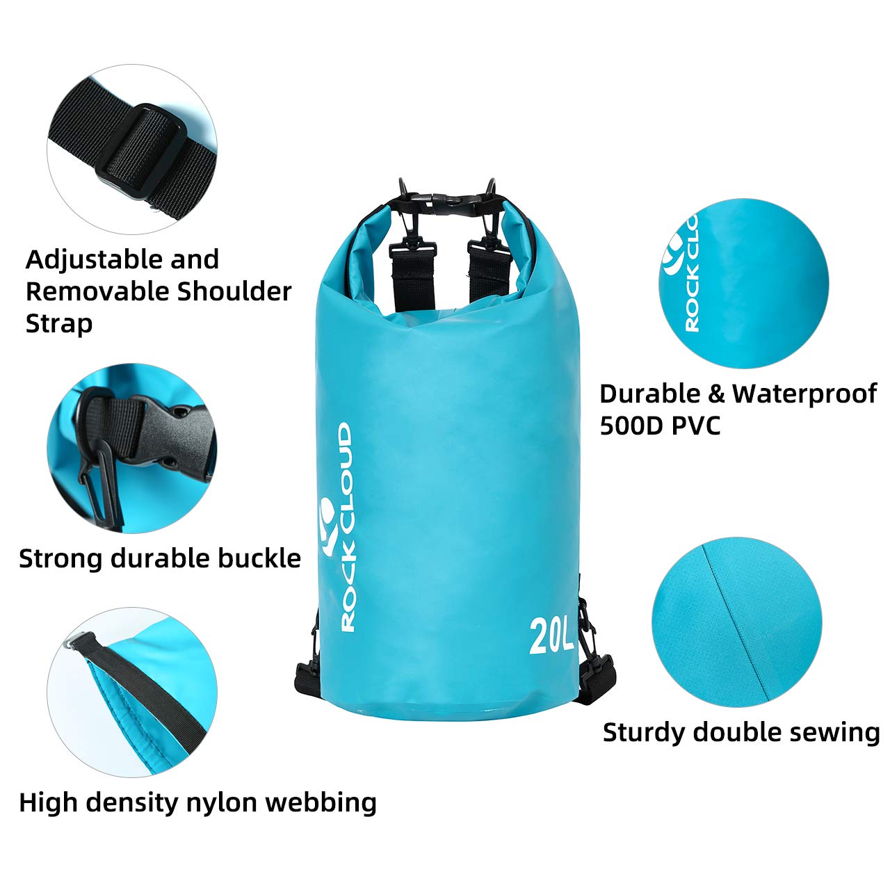 ROCK CLOUD dry bag in a kayak keeping electronics and clothes dry