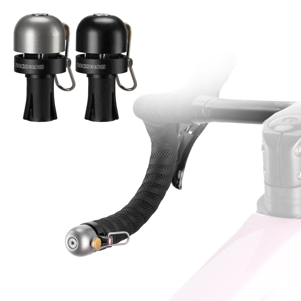 ROCKBROS front view of bar end bell showing compact profile and clean cockpit benefit