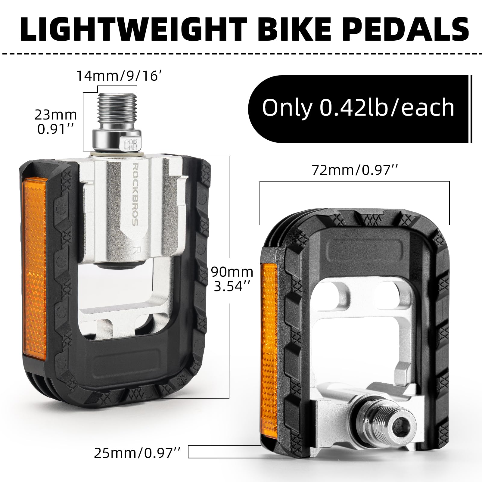 ROCKBROS-mounted pedals on bike in commuter scene boosting storage convenience