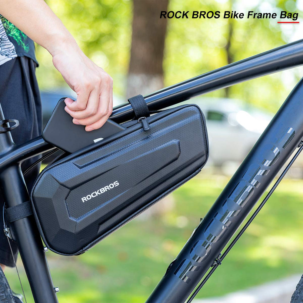 ROCKBROS EVA hard-shell closeup highlighting impact protection and durability