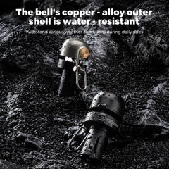 ROCKBROS bell mounted on drop handlebar demonstrating easy thumb access while riding