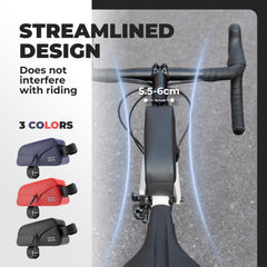 ROCKBROS bag mounted on a road bike in use showing secure fit and easy access benefit
