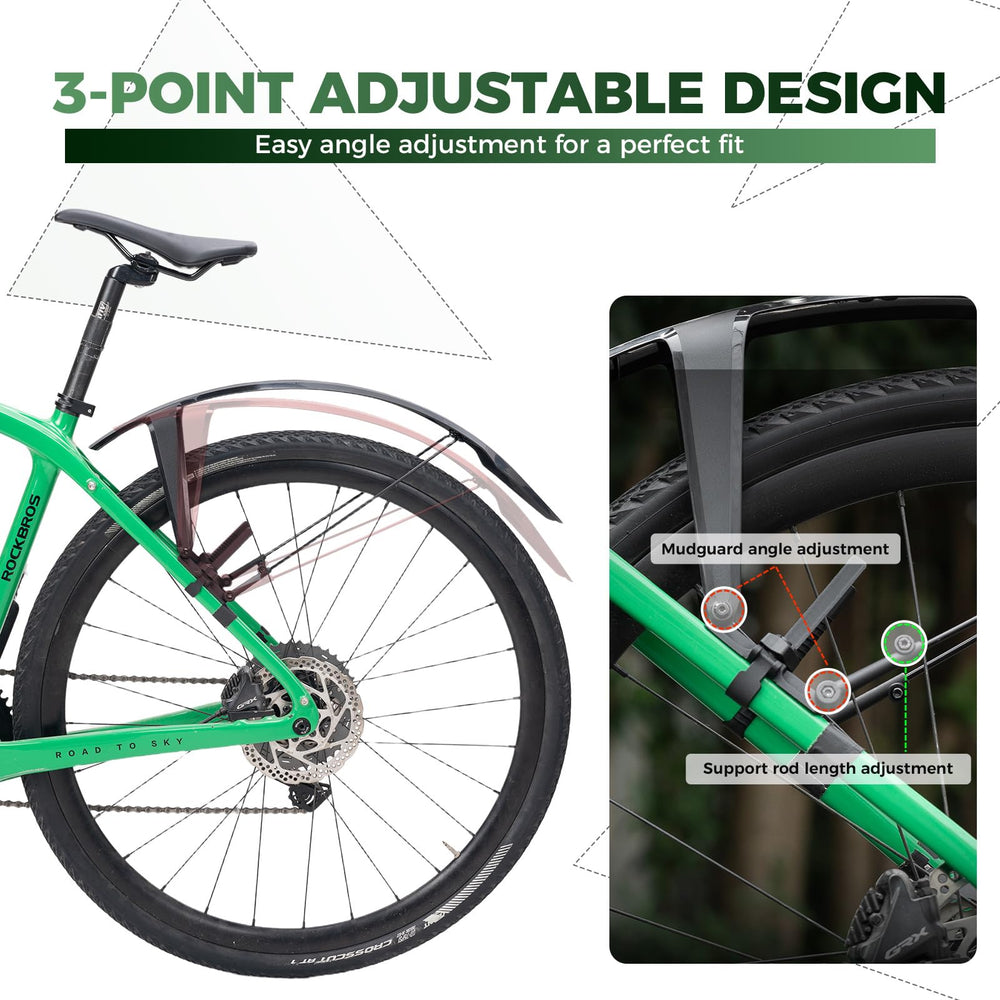 ROCKBROS iron support rod detail, stabilizes fender under load