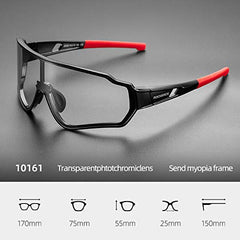ROCKBROS lens close-up showing photochromic surface and clarity benefit