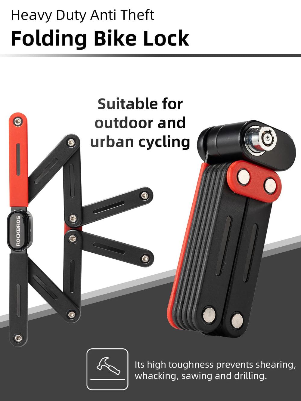 ROCKBROS accessories with bracket, bolts, straps and two keys for convenience