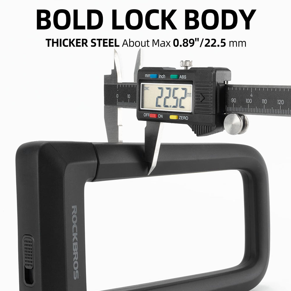 ROCKBROS lock core and unique key detail demonstrating pick-resistant mechanism