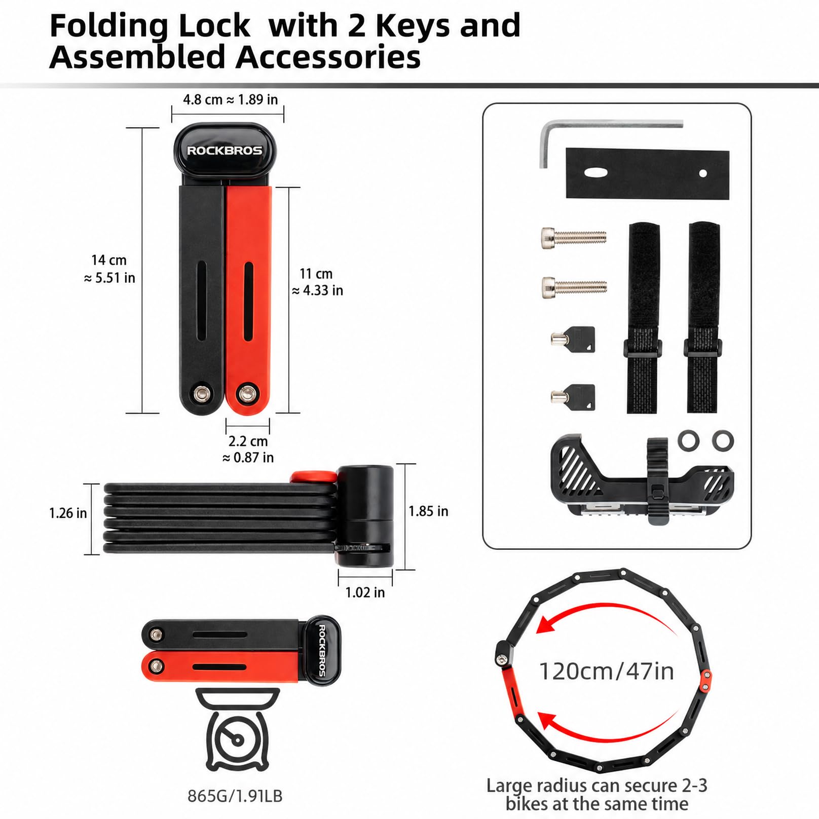 ROCKBROS lock mounted under saddle demonstrating easy transport and access
