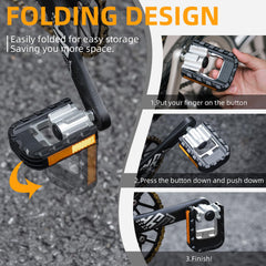 ROCKBROS folded pedal demonstrating compact profile for transport benefit
