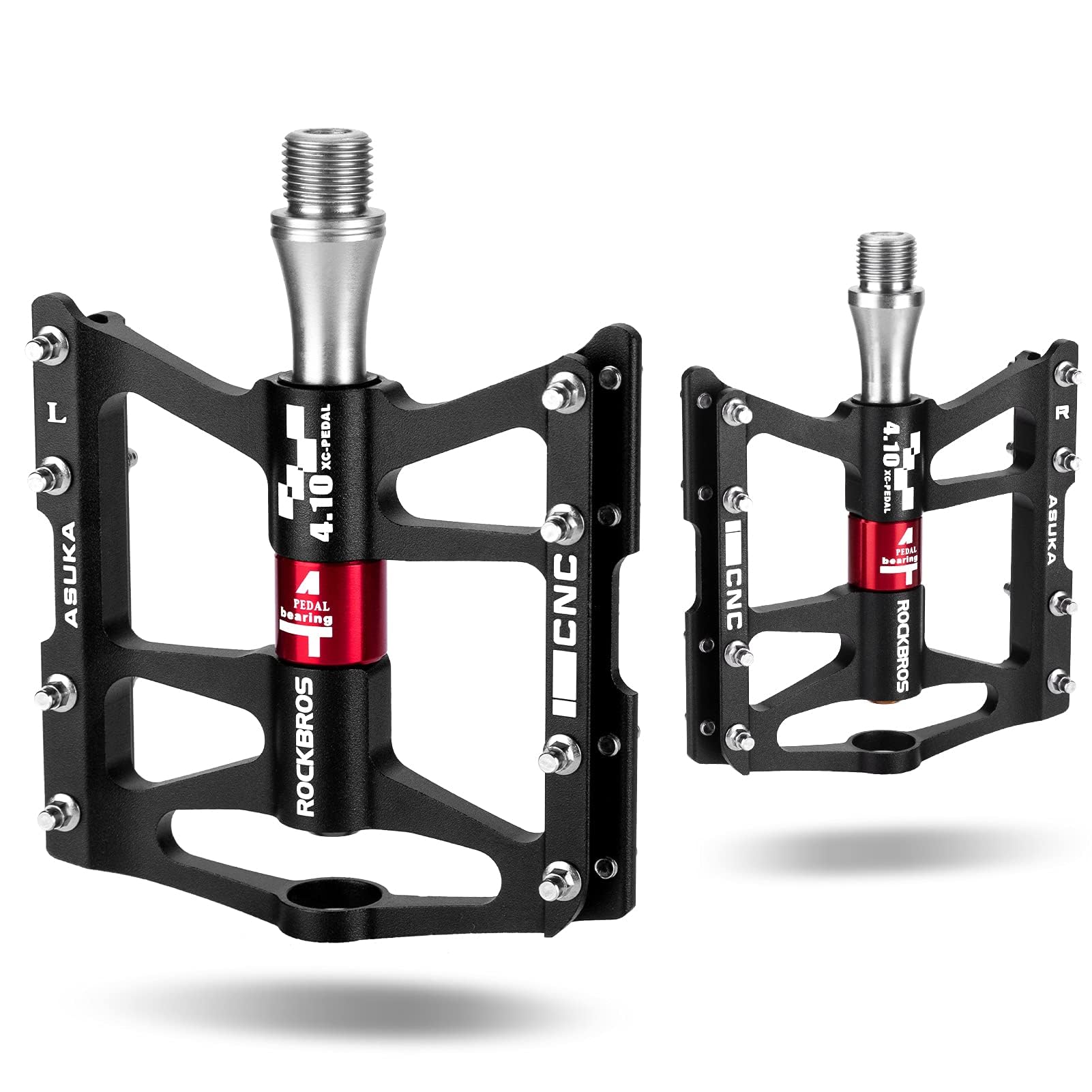 ROCKBROS front view aluminum platform pedal showing stable contact surface and control