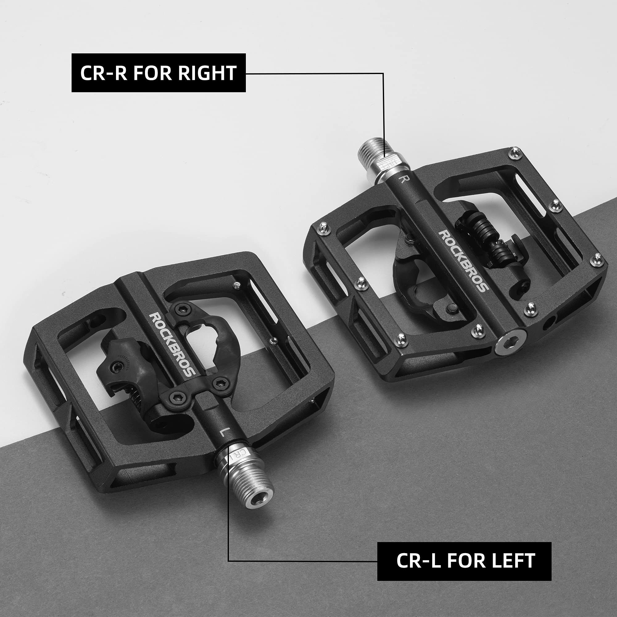 ROCKBROS pedal platform next to ruler showing 101 by 92 mm stable contact area