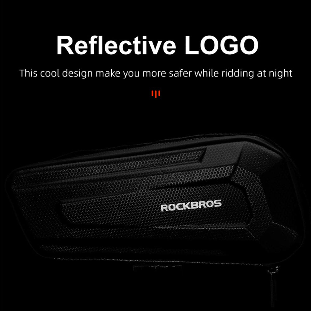 ROCKBROS reflective logo night view increasing visibility and rider safety