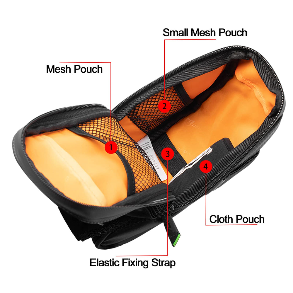 ROCKBROS padded sides close-up protecting phone and fragile gear