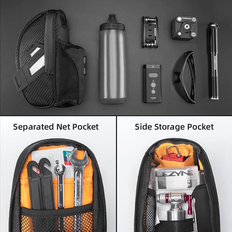 ROCKBROS side bottle pocket detail highlighting extra hydration convenience