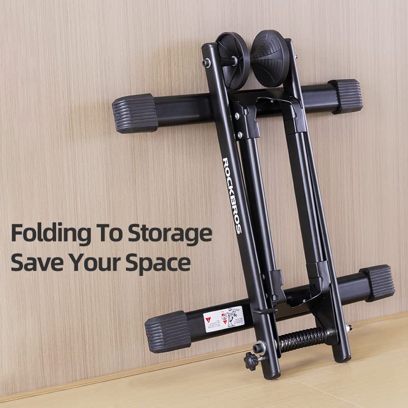 ROCKBROS stand holding a road bike indoors demonstrating tidy storage benefit