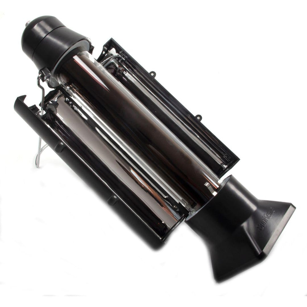 ROCKCUB solar kettle front view showing compact design and portability benefit