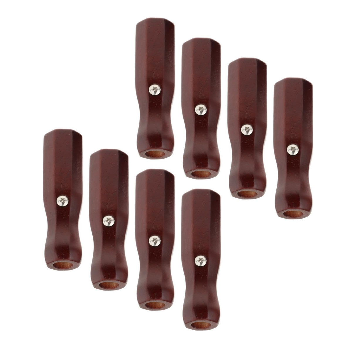 rockible front view of deep red handles showing neat finish and complete set benefit
