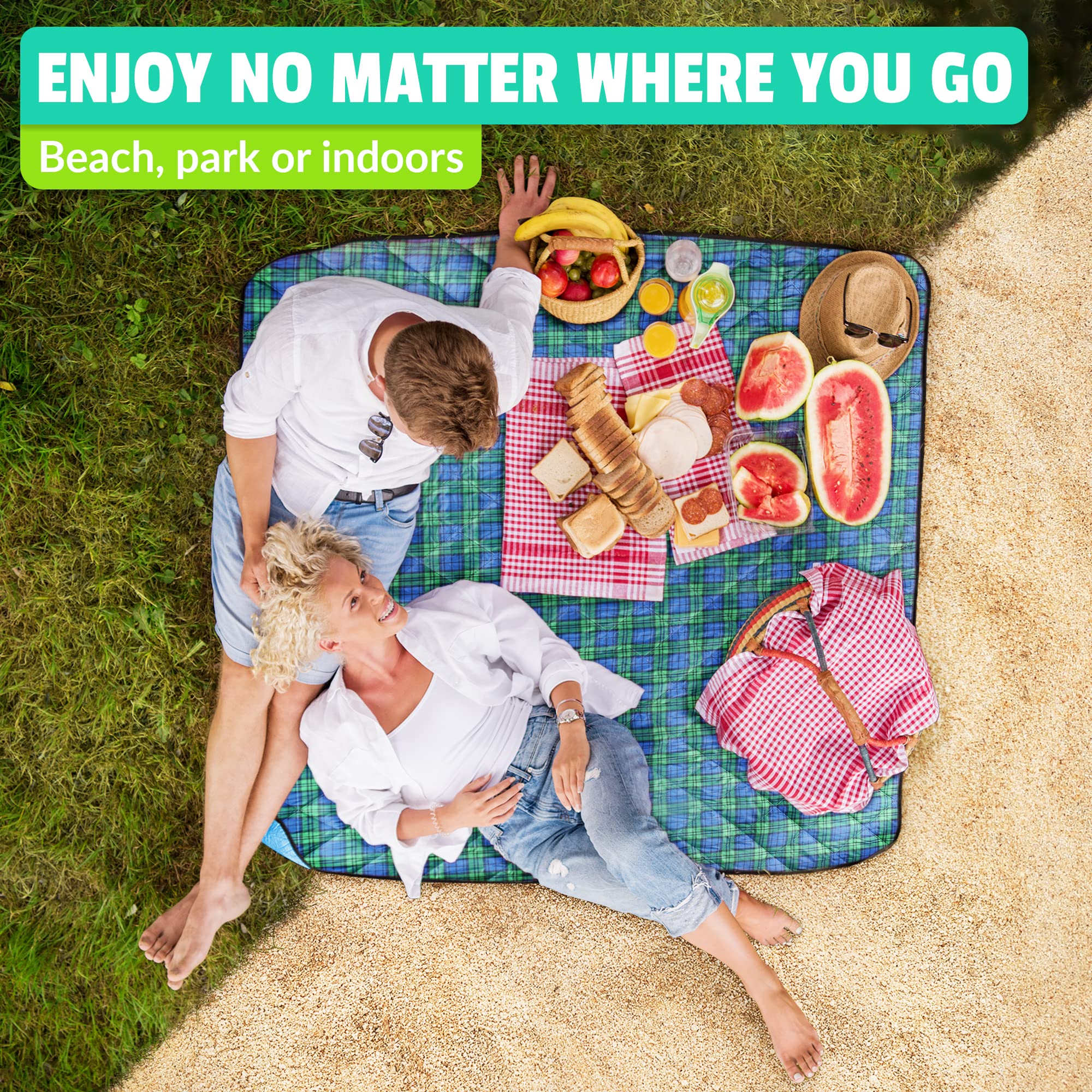 Roebury beside seated couple demonstrating full-size coverage and family comfort benefit