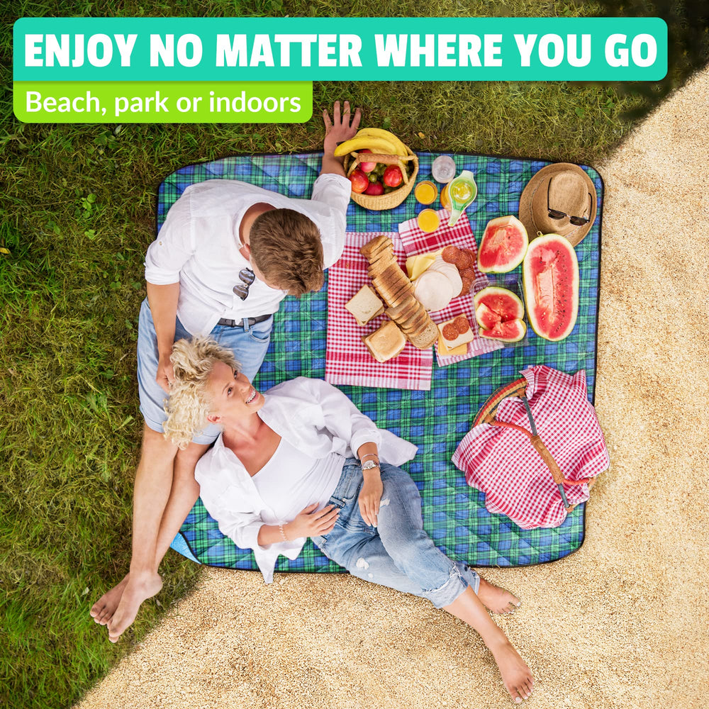 Roebury beside seated couple demonstrating full-size coverage and family comfort benefit