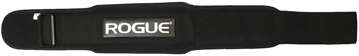 Rogue nylon belt front and back view showing 3" front and 5" back for stability