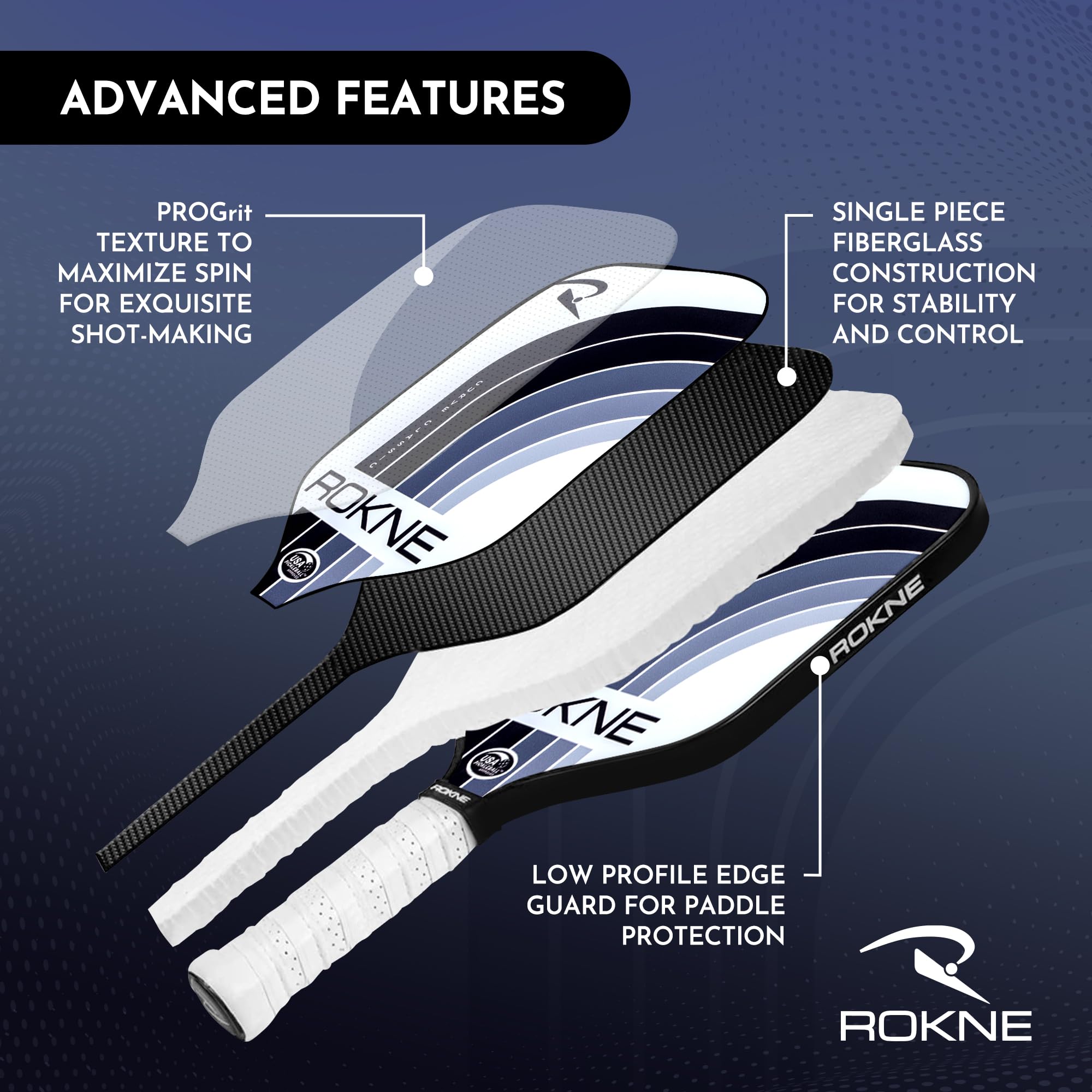 ROKNE Curve Classic back label displaying USAPA approval and specs for trust