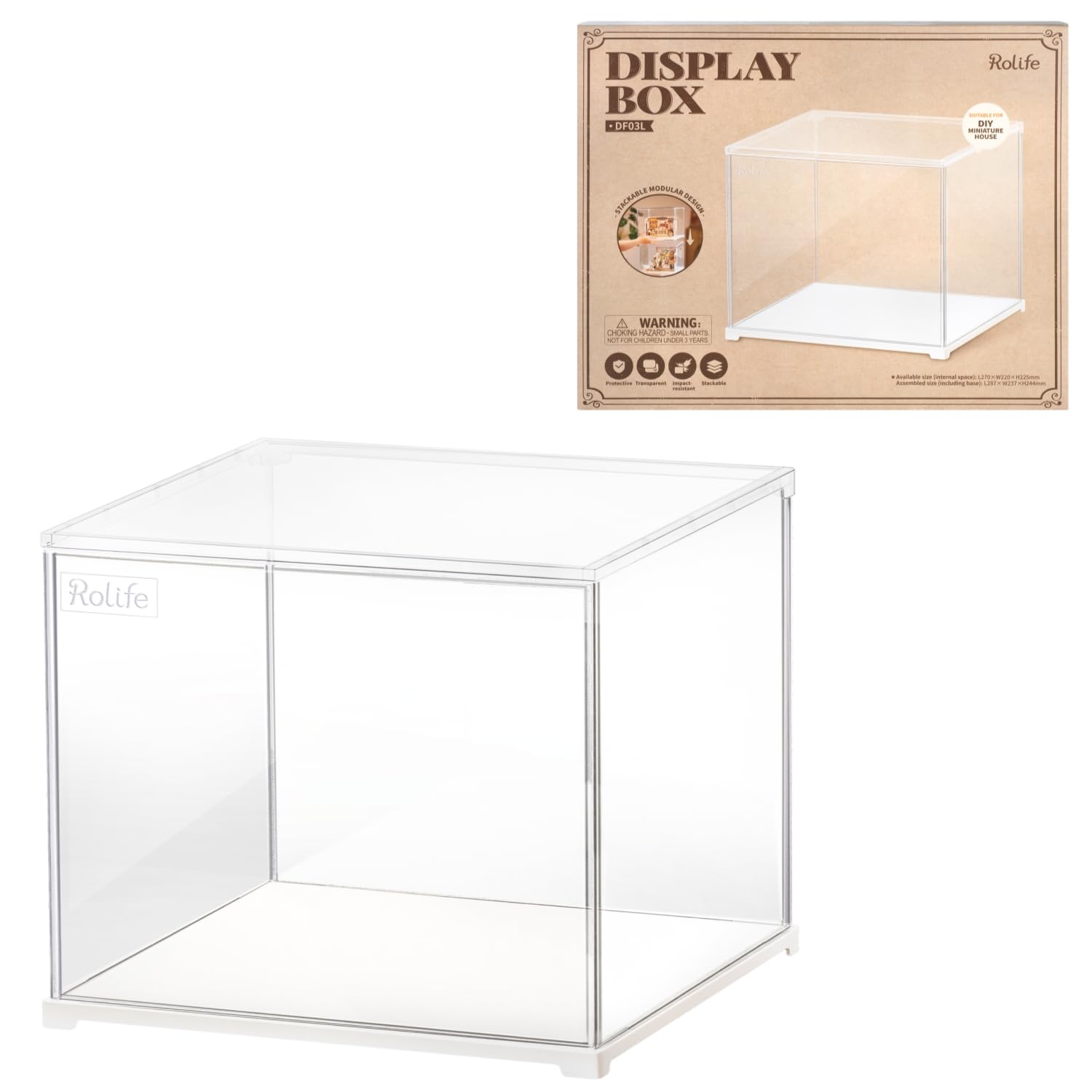 Rolife front view with white base showing clear display and polished presentation