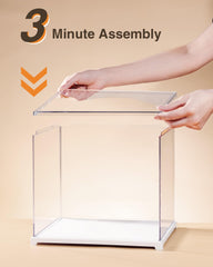 Rolife case housing miniature house emphasizing protection and visibility
