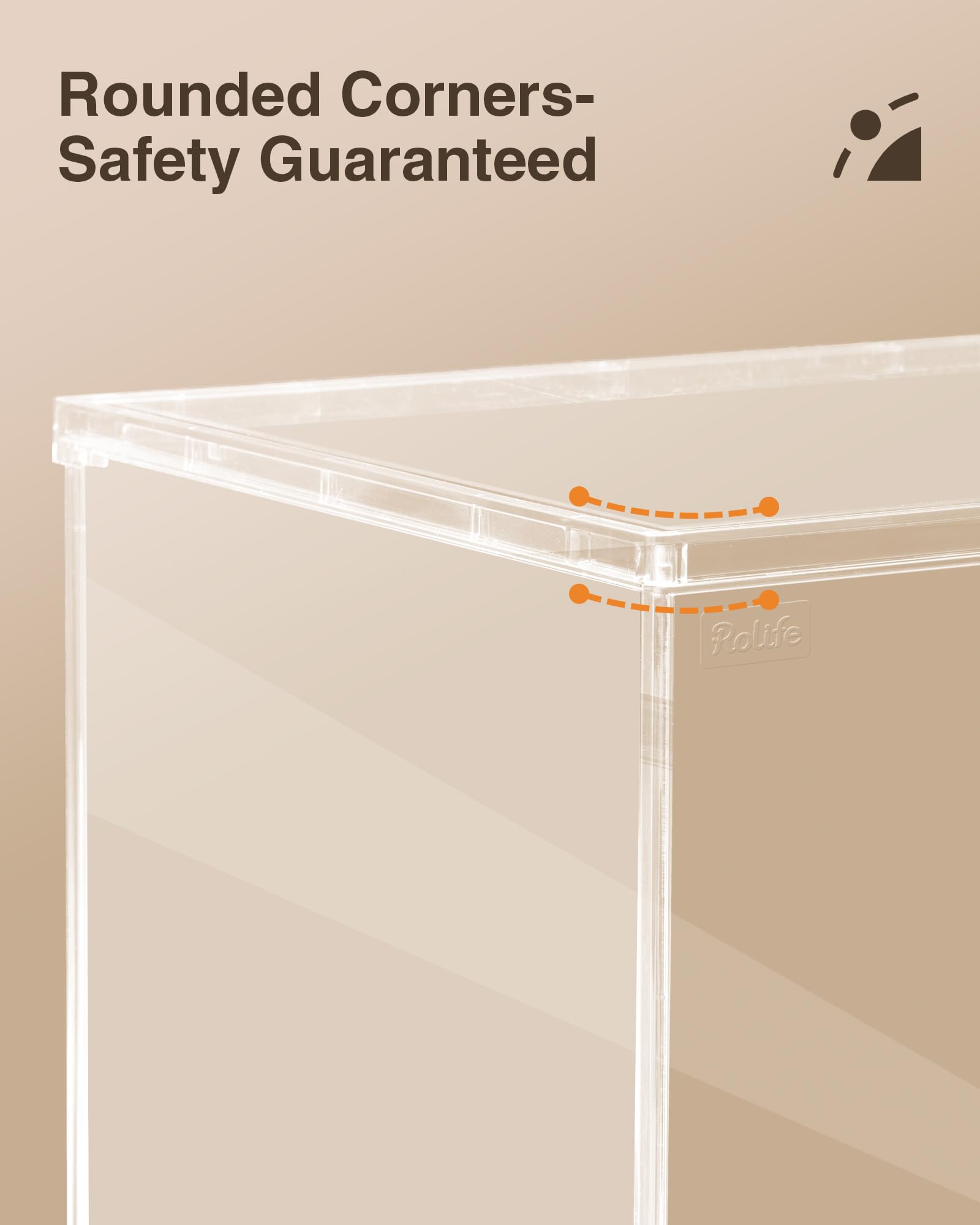 Rolife size comparison with hand demonstrating compact, shelf-friendly scale