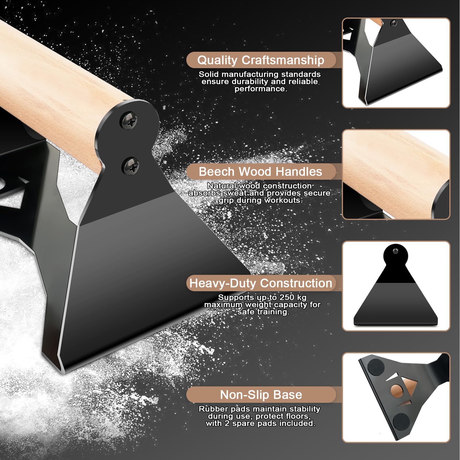 Rolitwils beech wood grip close-up highlighting smooth texture and non-slip comfort
