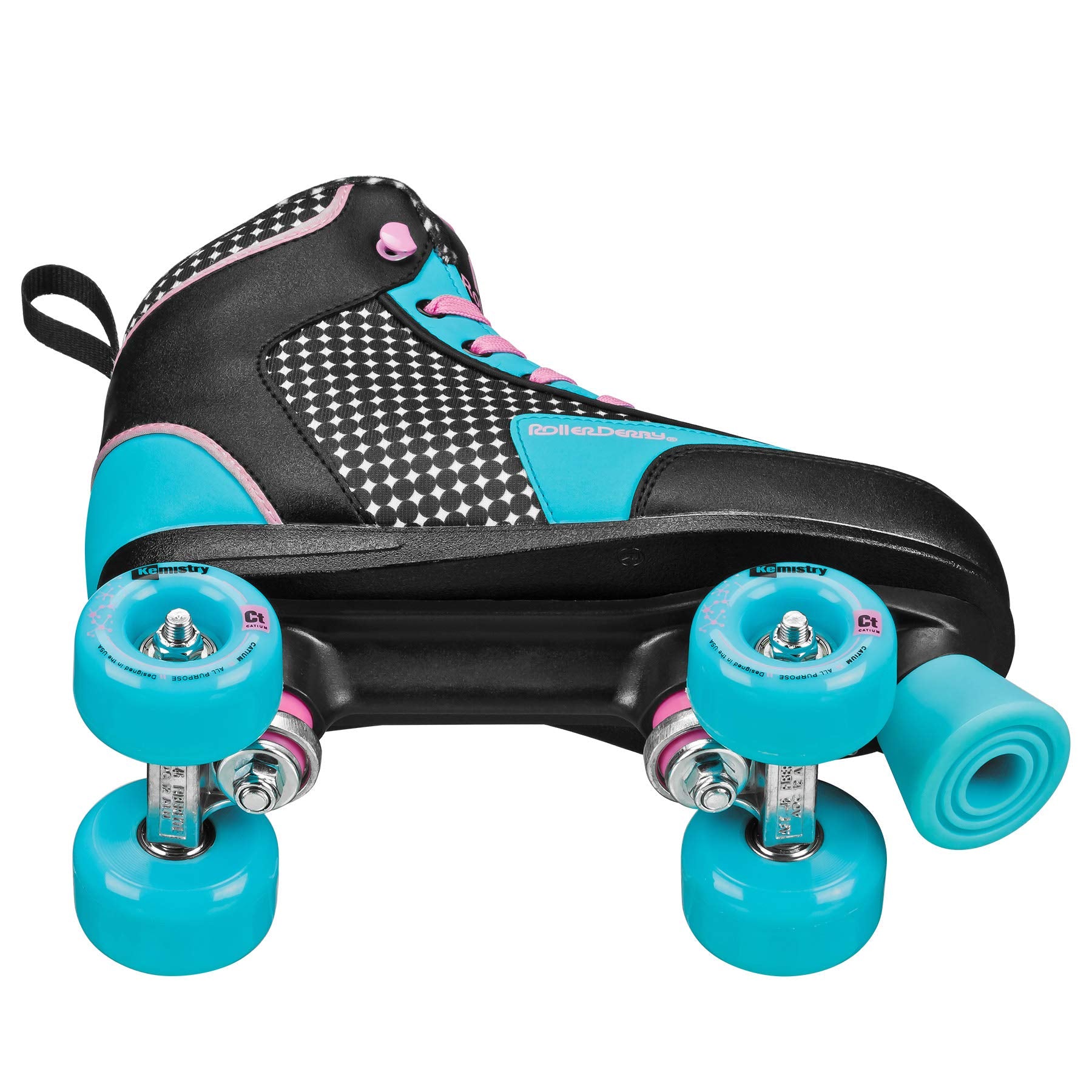Roller Derby lacing and ankle cuff detail delivering comfort and secure support