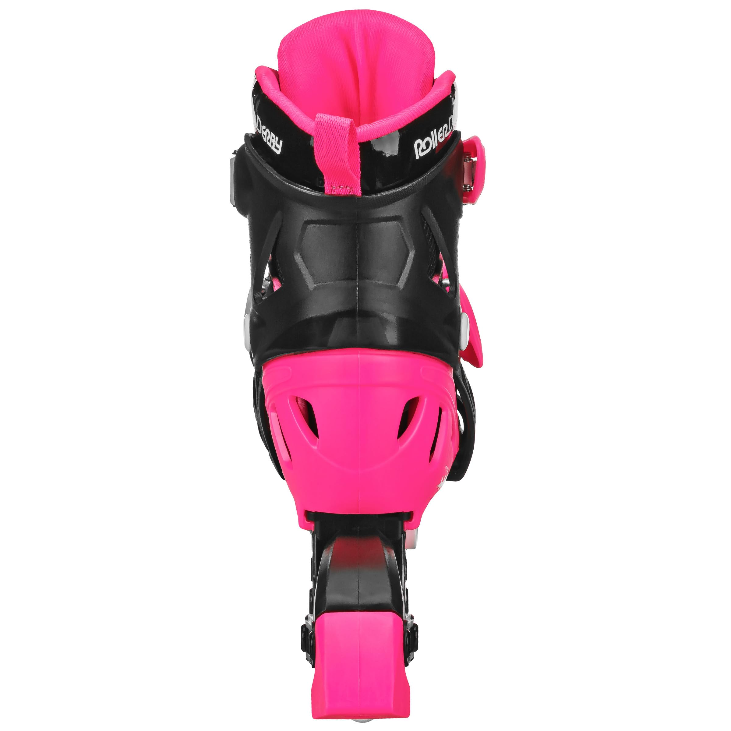 Roller Derby Tracer adjustment button detail demonstrating grow-with-feet resizing
