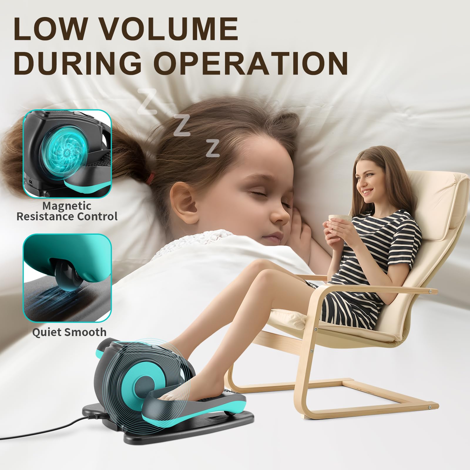 rollingsurfer placed under a desk in an office demonstrating discreet seated exercise