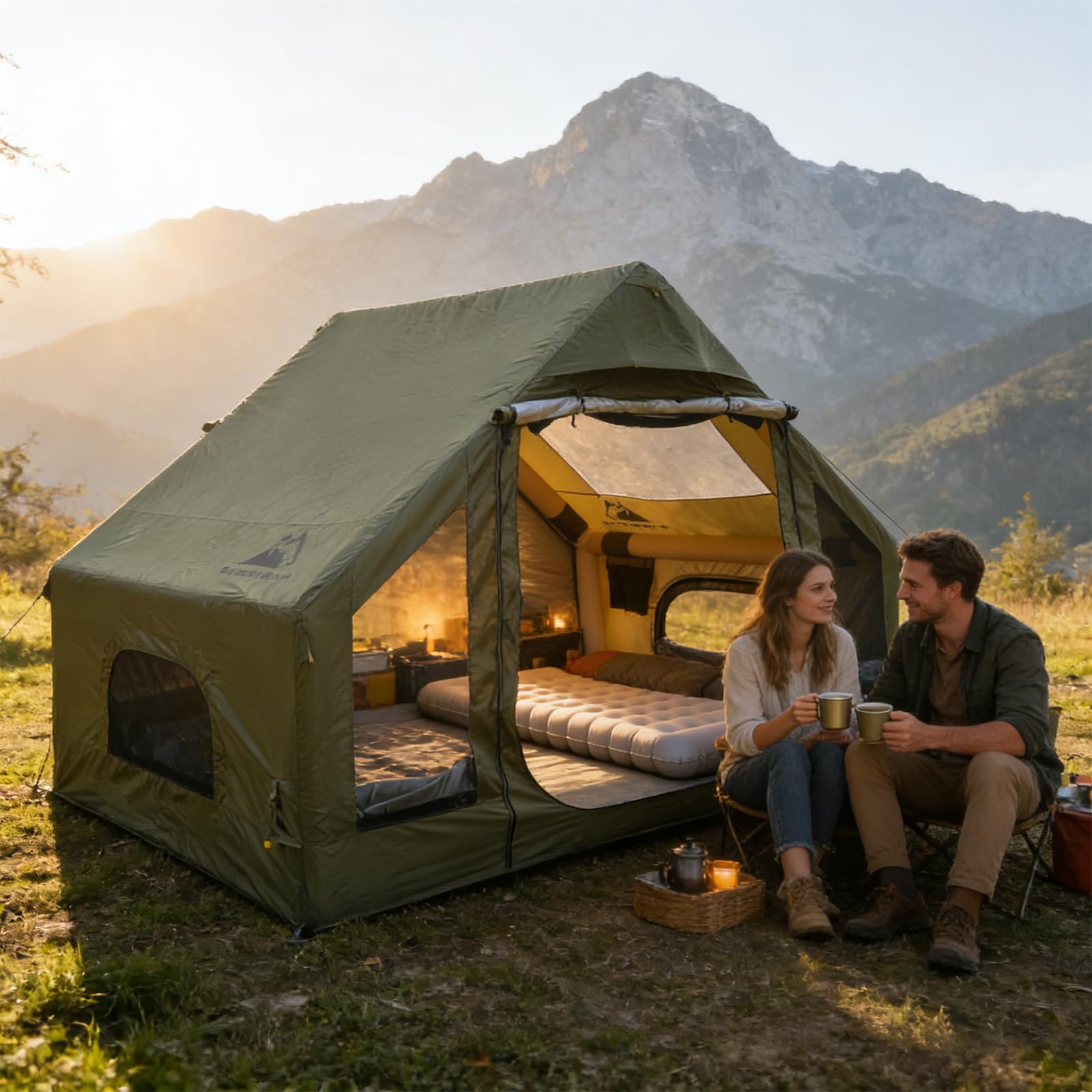 Romantic Camp 420D fabric close-up showing waterproof texture and durability benefit
