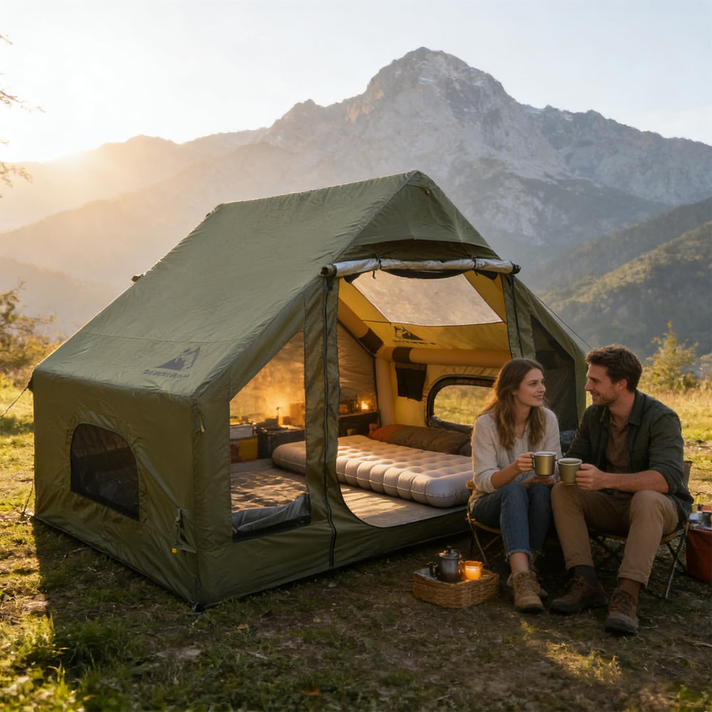 Romantic Camp 420D fabric close-up showing waterproof texture and durability benefit