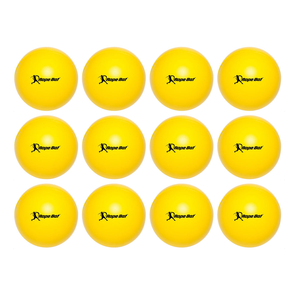 Rope Bat ball placed on tee for solo swing practice and consistent contact