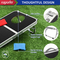 ropoda bean bags arrangement showing regulation sizes and team colors
