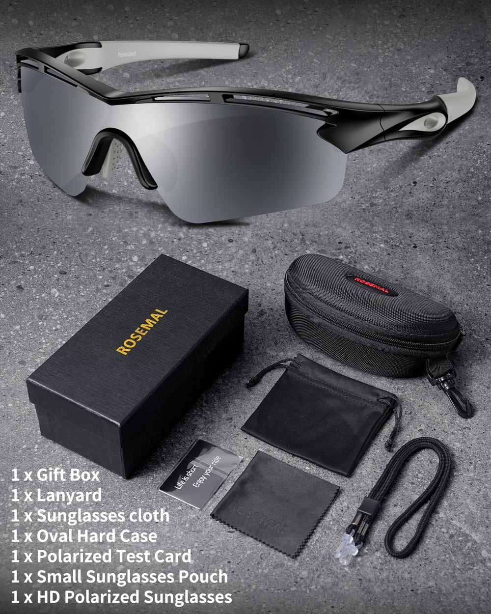 Rosemal rubber temple grip detail providing stable hold while sweating