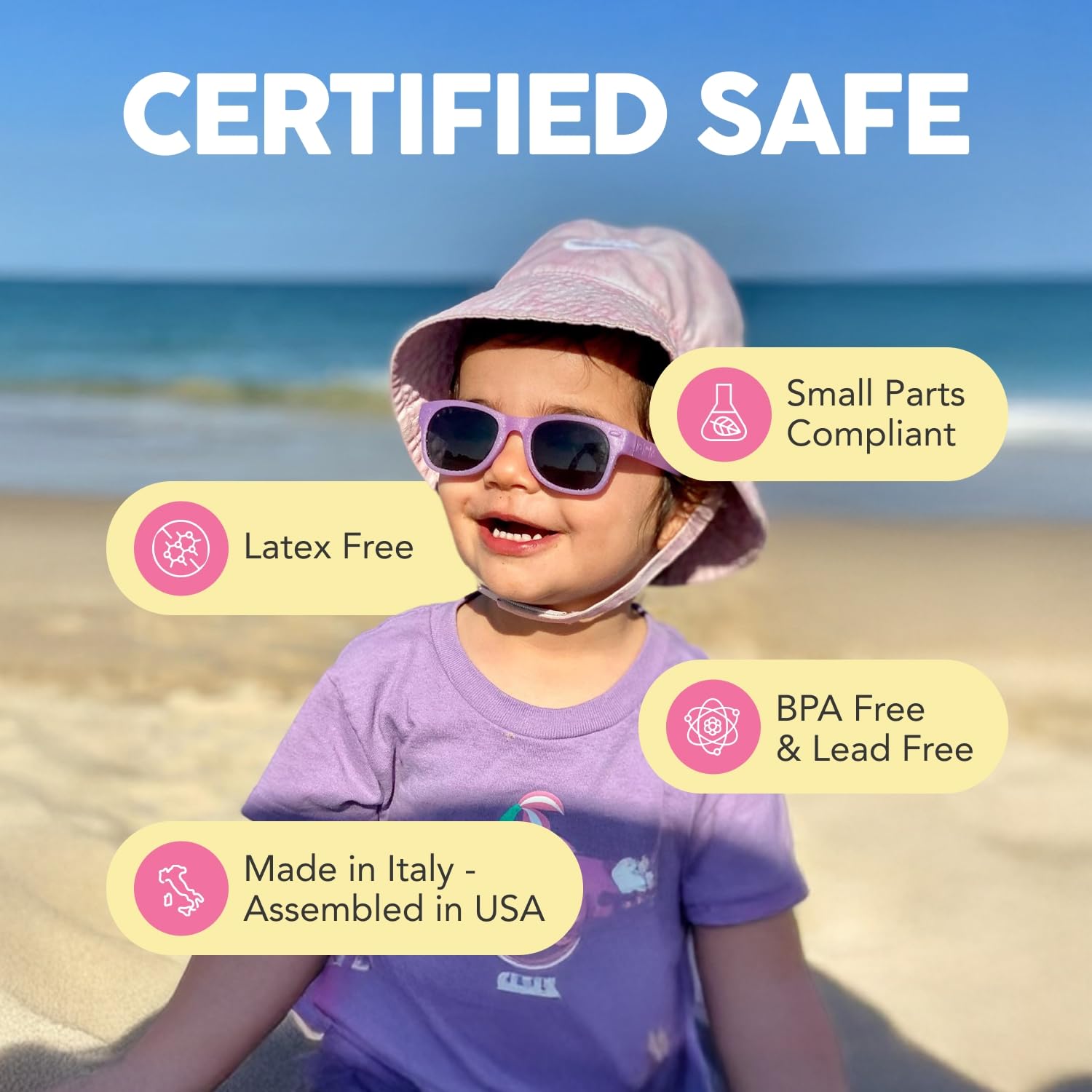 Roshambo Baby ear adjuster detail for a snug, comfortable toddler fit