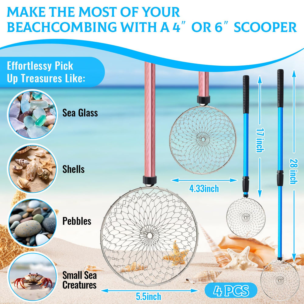 Roshtia closeup stainless steel mesh scoop highlighting durable weave for effective sand sieving