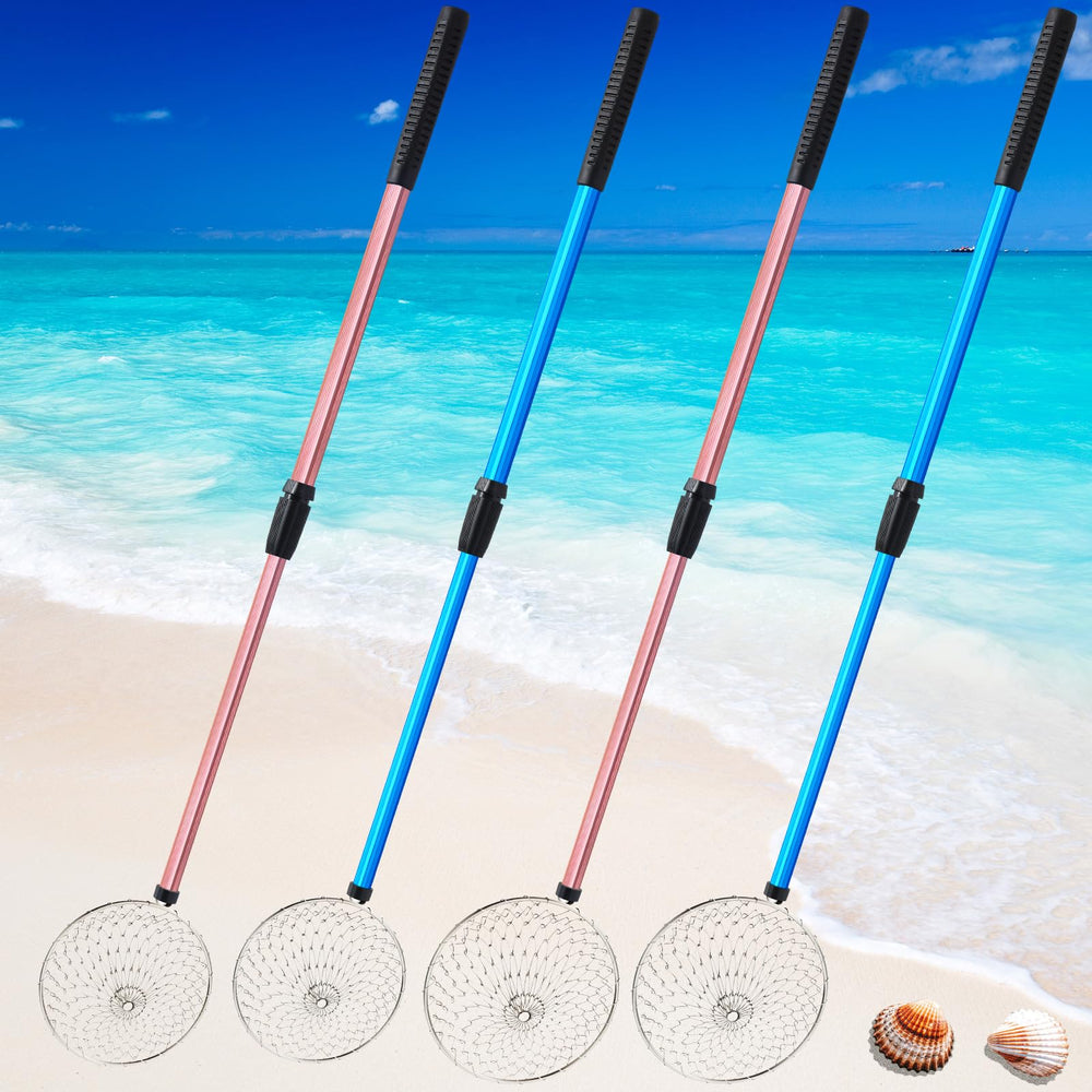 Roshtia front view pack showing four colorful adjustable sand sifters and grips for easy family use