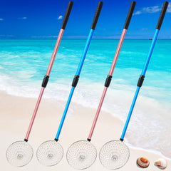 Roshtia front view pack showing four colorful adjustable sand sifters and grips for easy family use