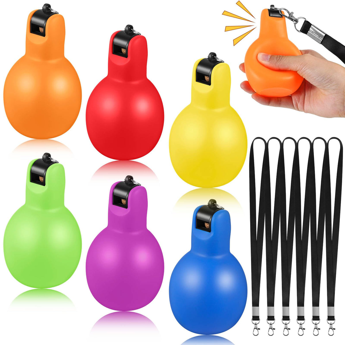 Rotatingpals front view multicolor pack showing six whistles for quick role assignment