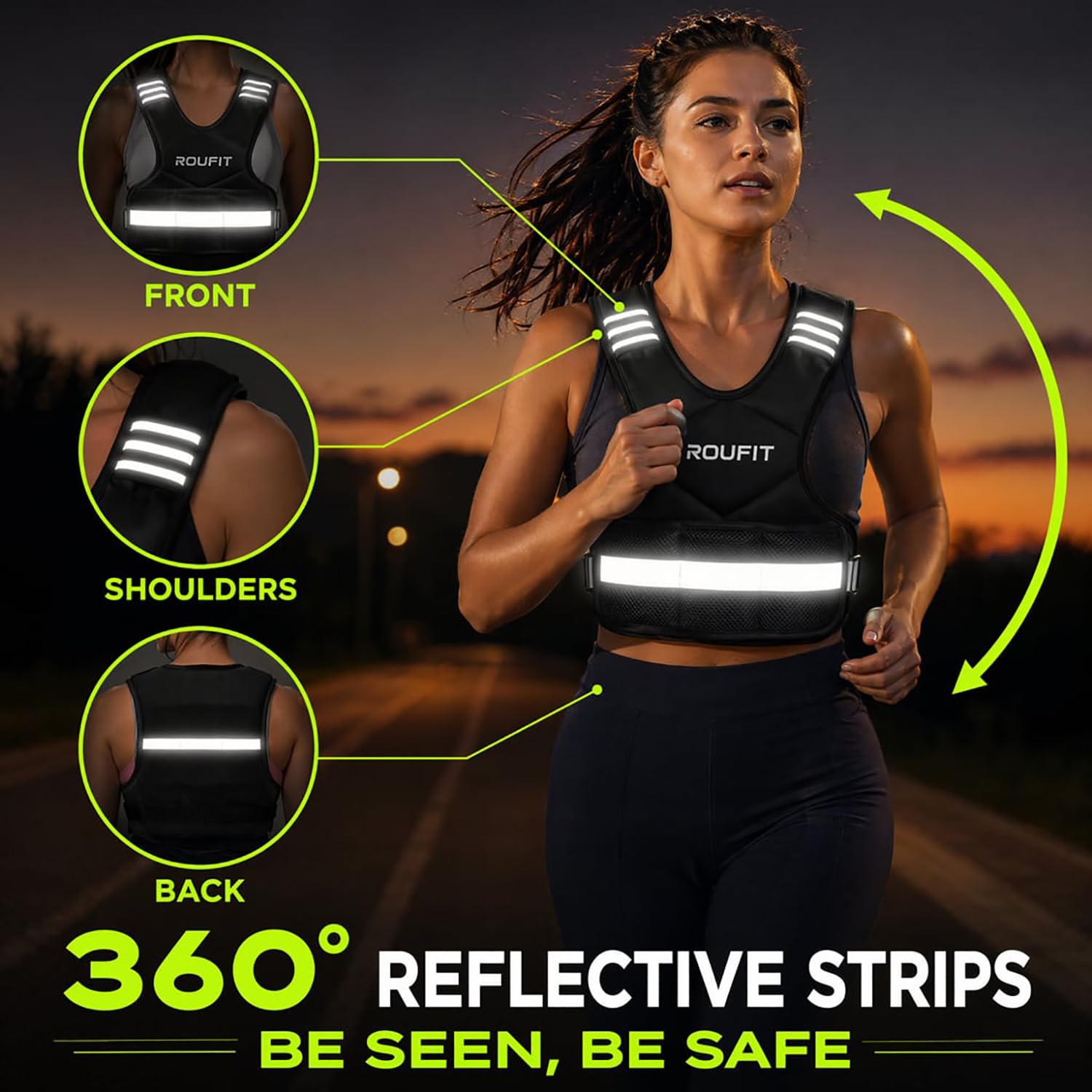 ROUFIT weight inserts of iron-sand demonstrating adjustable load