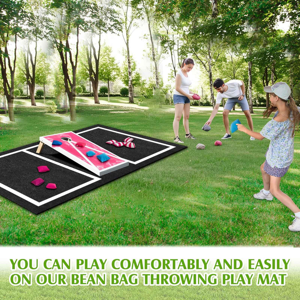 RoundFunny mat in use on grass demonstrating non-slip stability