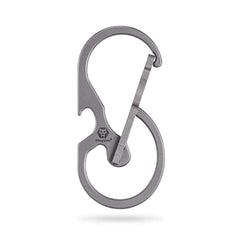 RovyVon U8 front view showing compact titanium carabiner and figure‑8 shape for organized carry